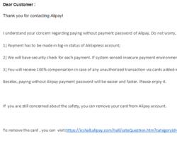 Alipay - One Click Checkout: Should We Worry?